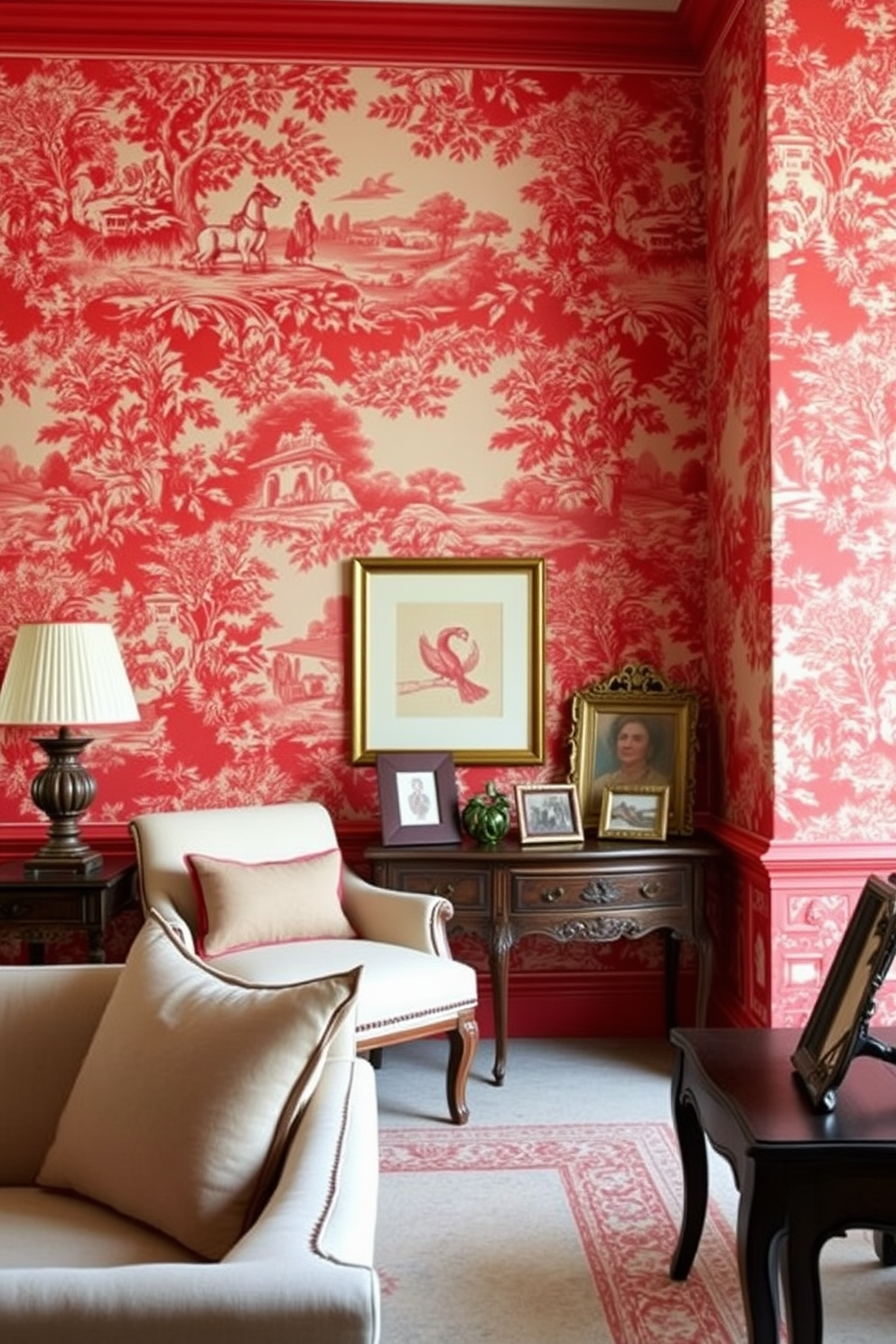 Red Wallpaper Decorating Ideas 16 2