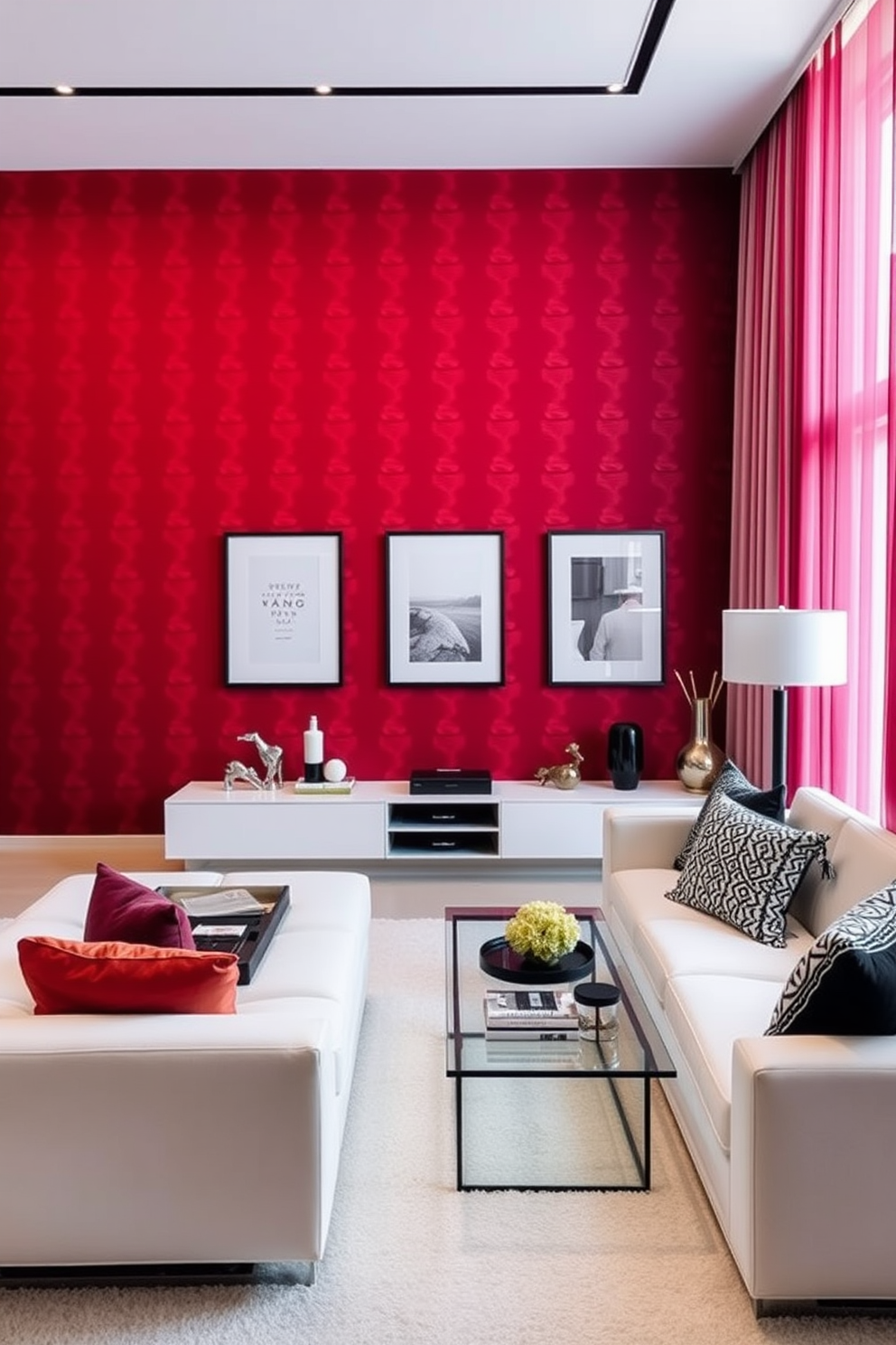 Red Wallpaper Decorating Ideas 17 2