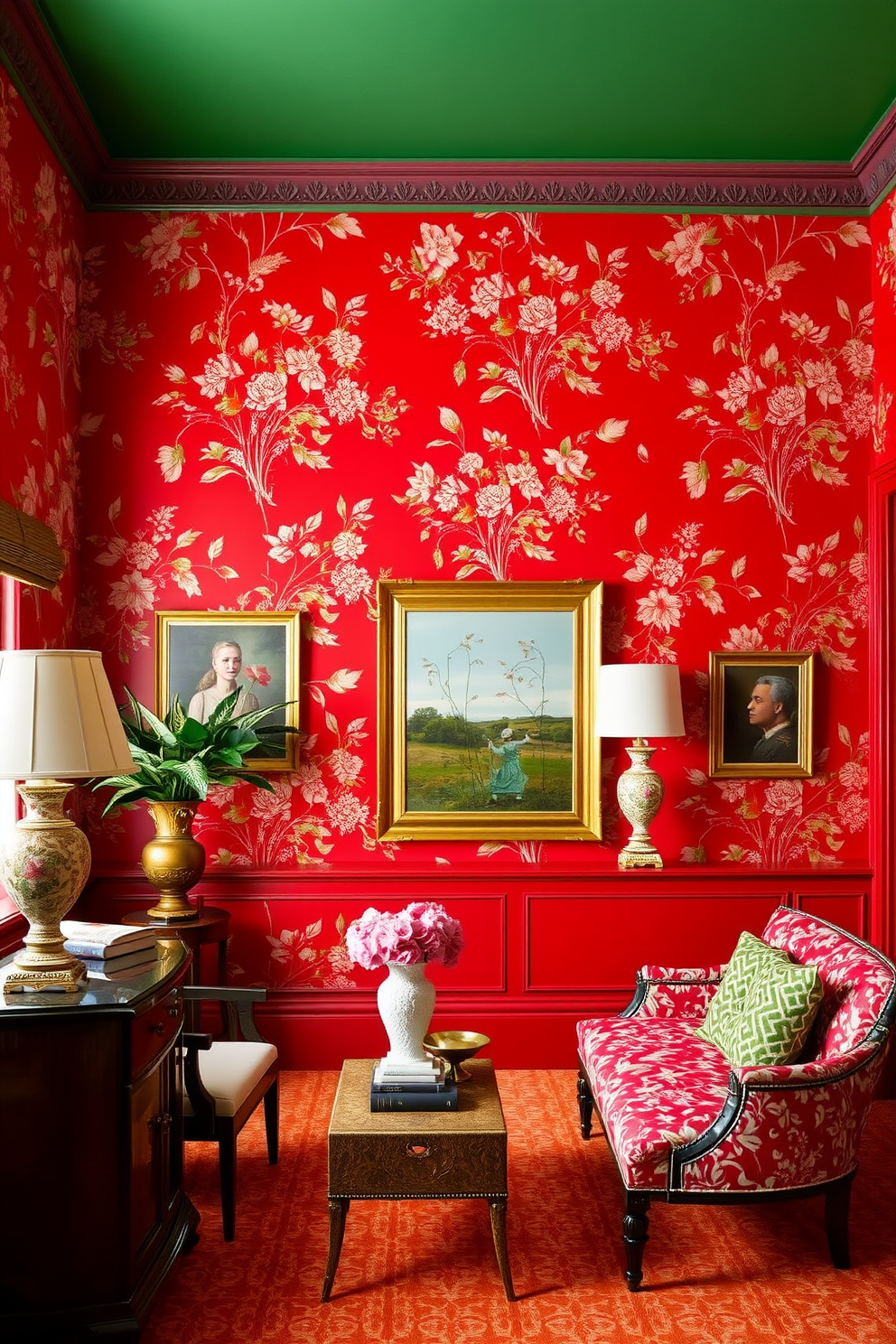 Red Wallpaper Decorating Ideas 18 2