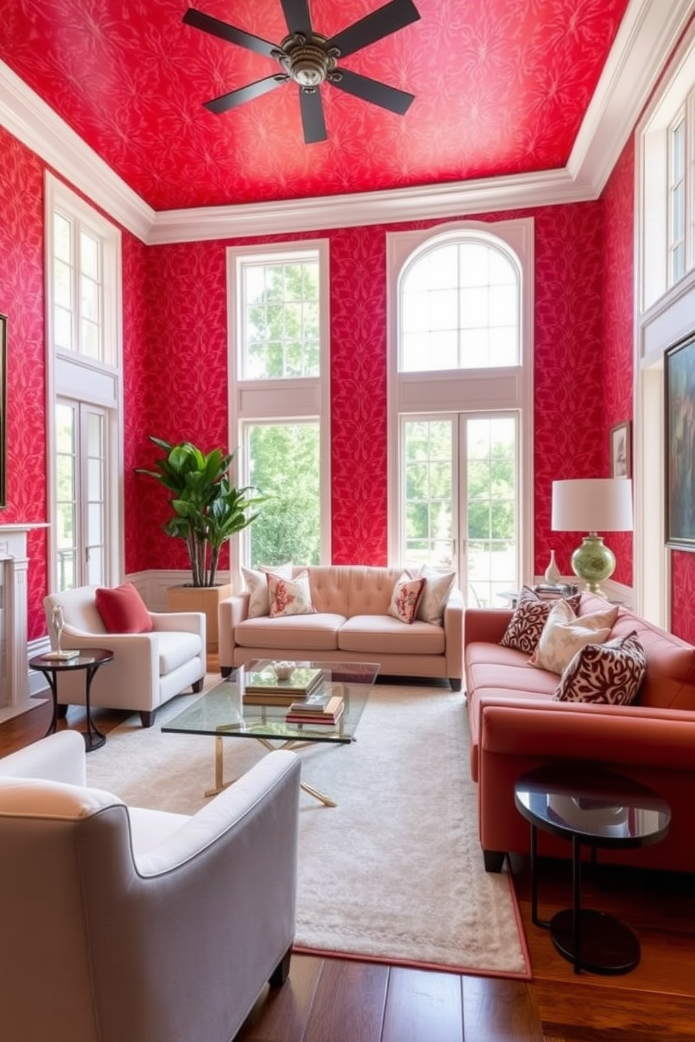 Red Wallpaper Decorating Ideas 26 2