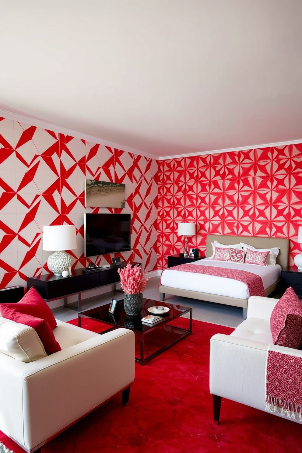 Red Wallpaper Decorating Ideas 3 2