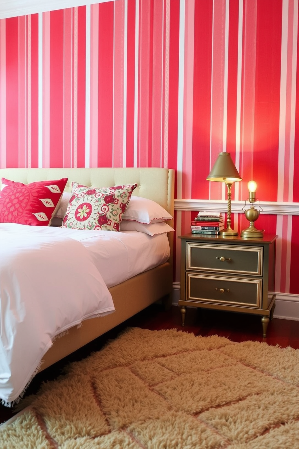 Red Wallpaper Decorating Ideas 6 2