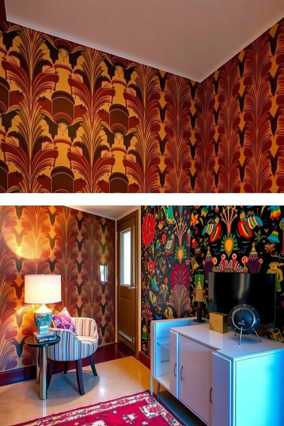 Retro Wallpaper Decorating Ideas 9