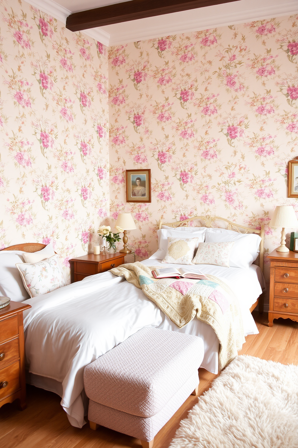 Shabby Chic Wallpaper Decorating Ideas 1