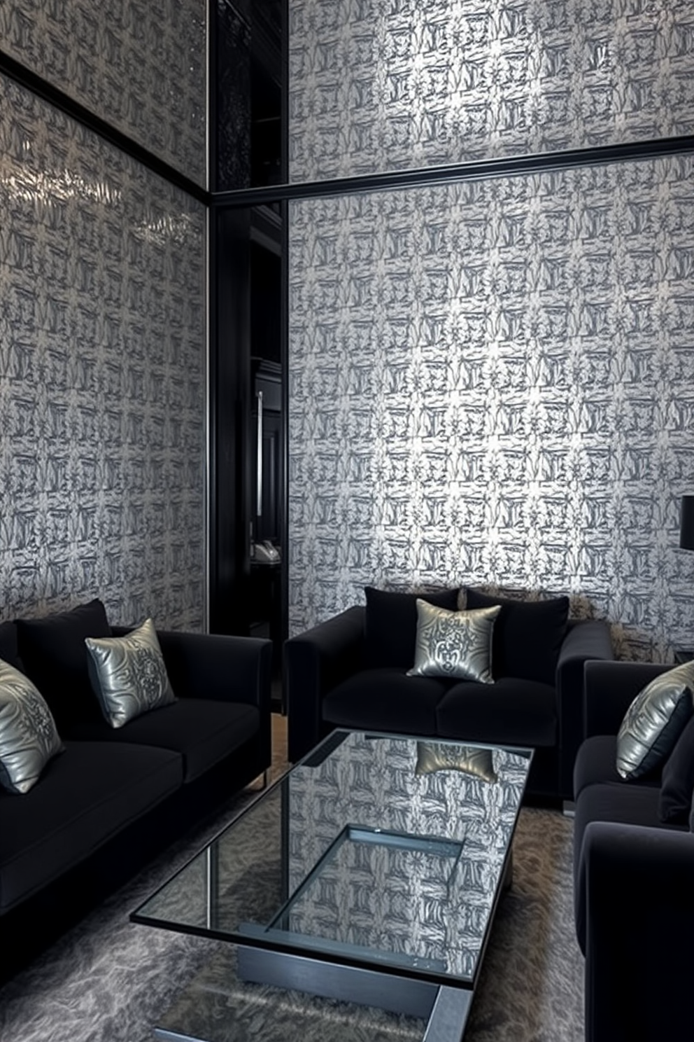 Silver Wallpaper Decorating Ideas 11