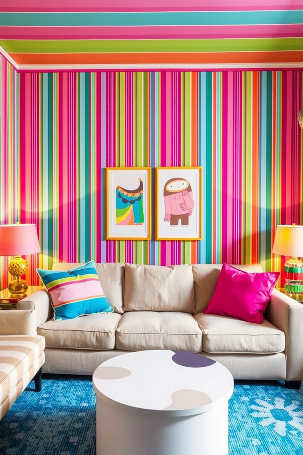 Striped Wallpaper Decorating Ideas 4