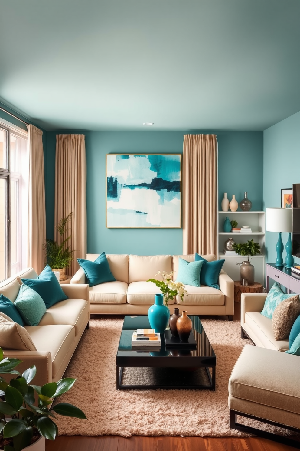 Teal Wall Painting Ideas 11