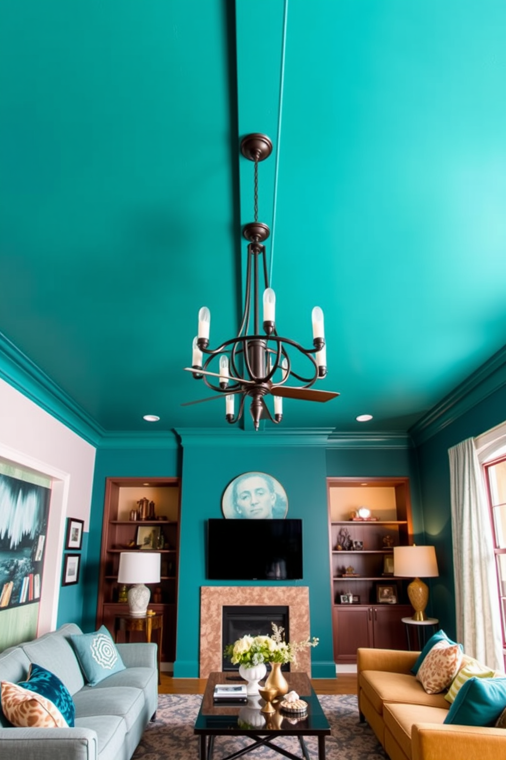 Teal Wall Painting Ideas 16