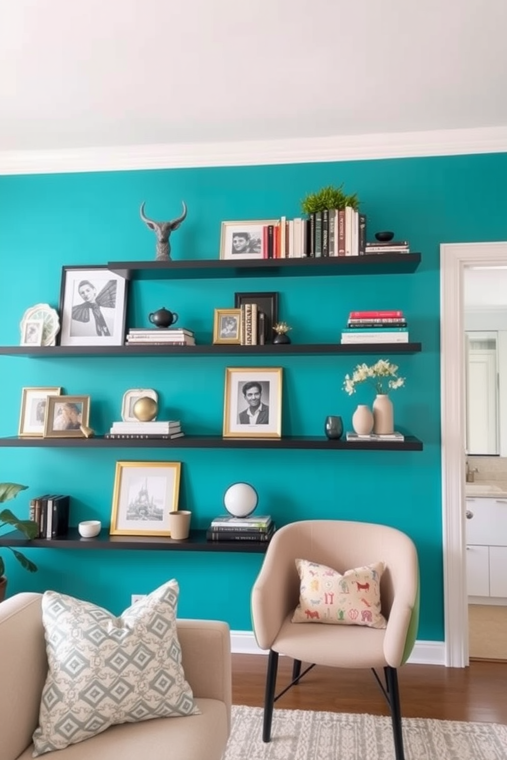 Teal Wall Painting Ideas 21