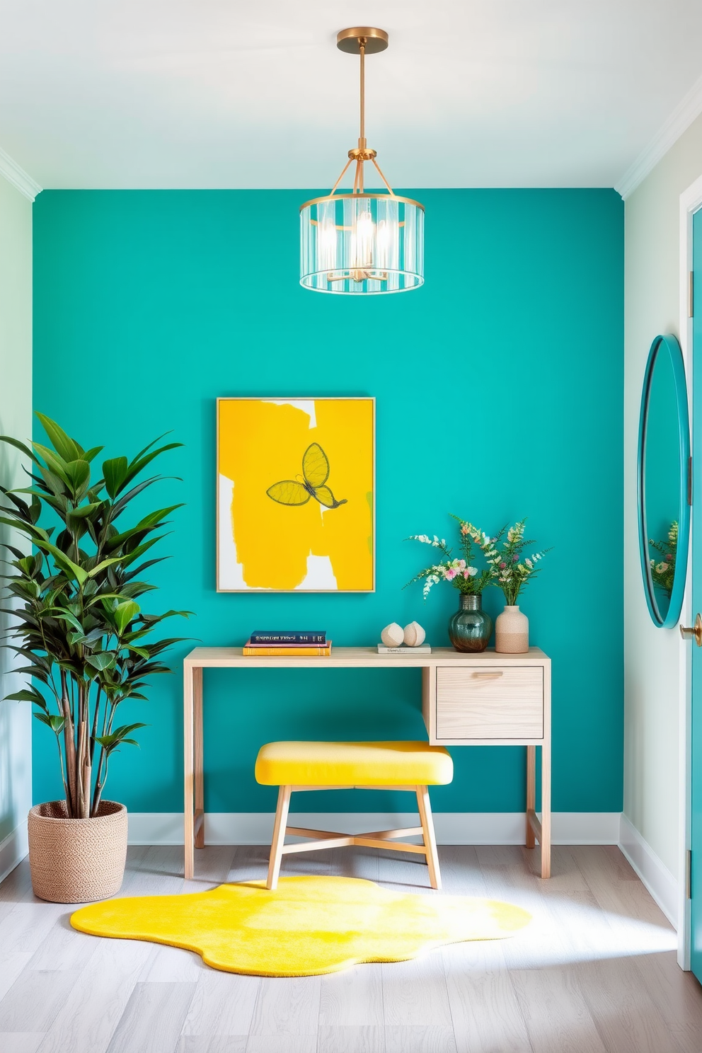 Teal Wall Painting Ideas 26