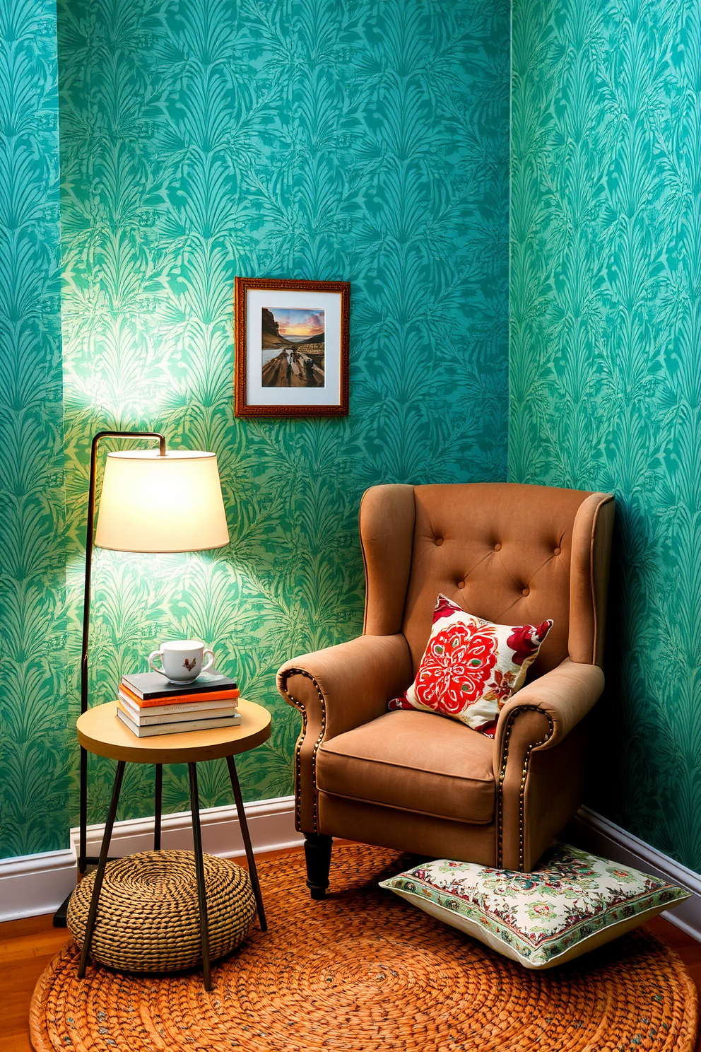 Teal Wallpaper Decorating Ideas 1