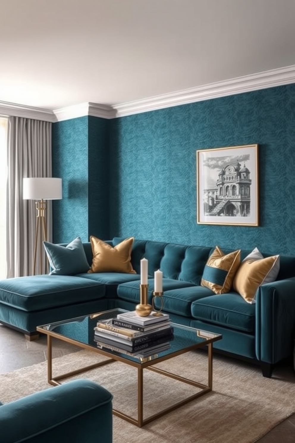 Teal Wallpaper Decorating Ideas 10