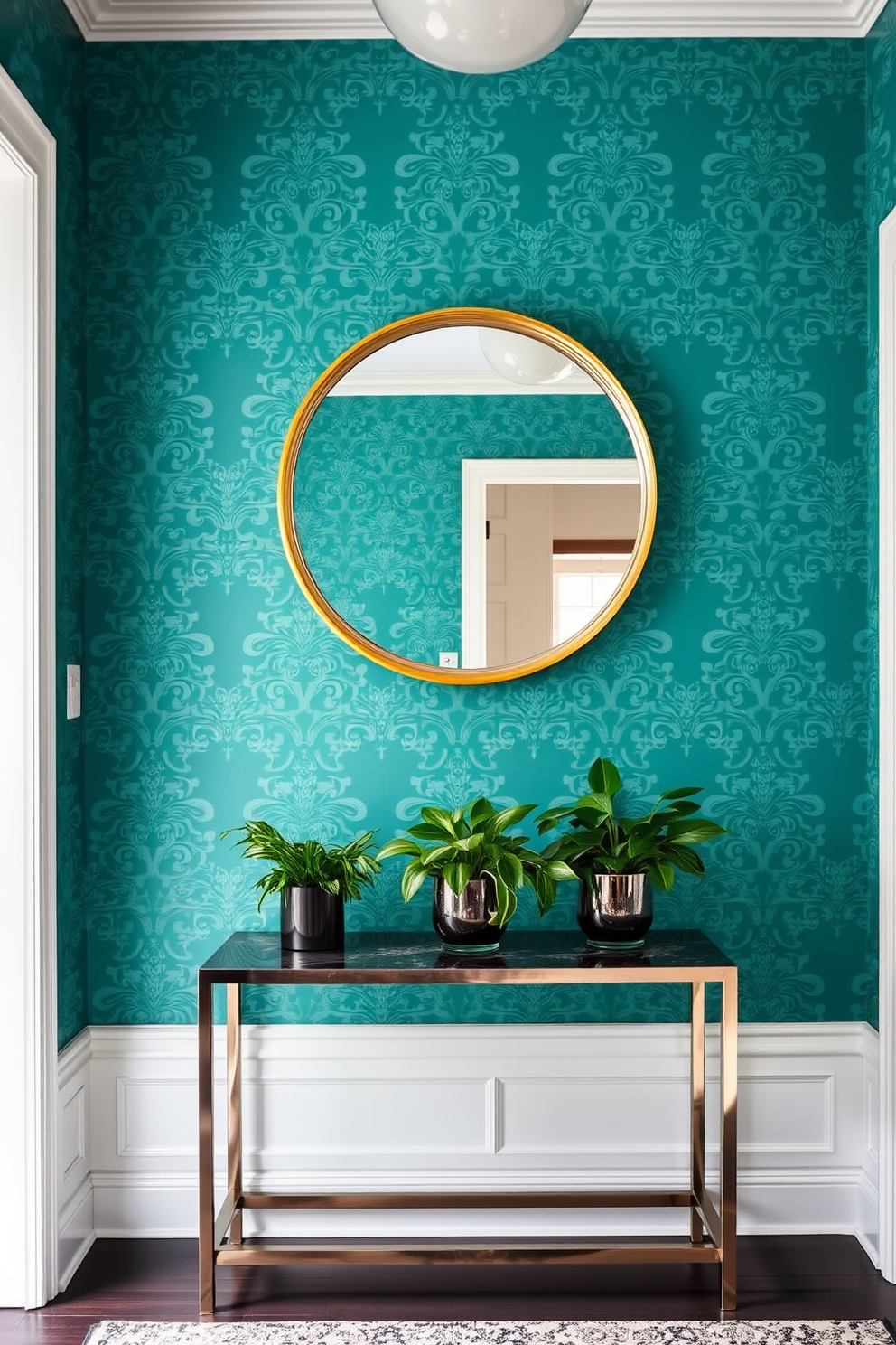 Teal Wallpaper Decorating Ideas 11