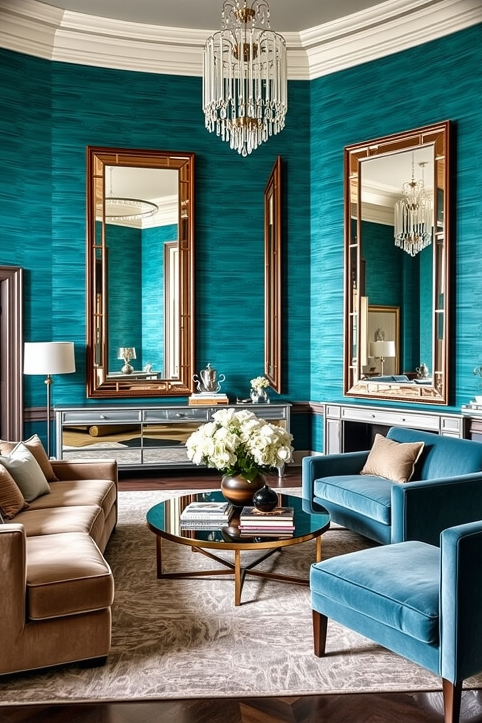 Teal Wallpaper Decorating Ideas 12