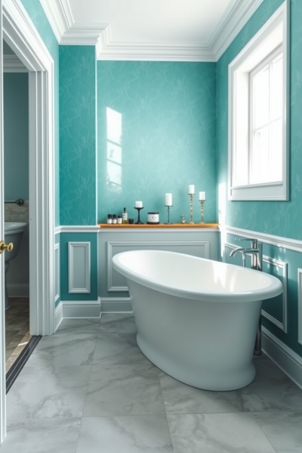 Teal Wallpaper Decorating Ideas 13