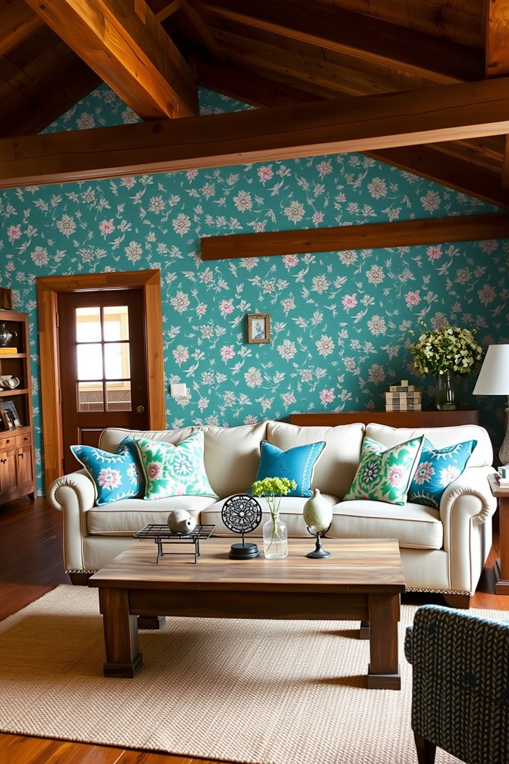 Teal Wallpaper Decorating Ideas 15