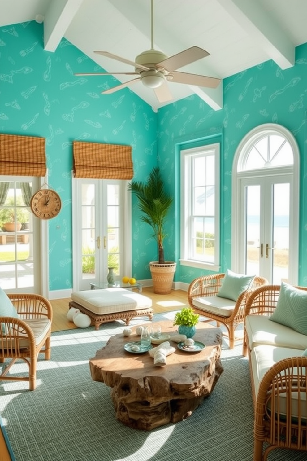 Teal Wallpaper Decorating Ideas 18