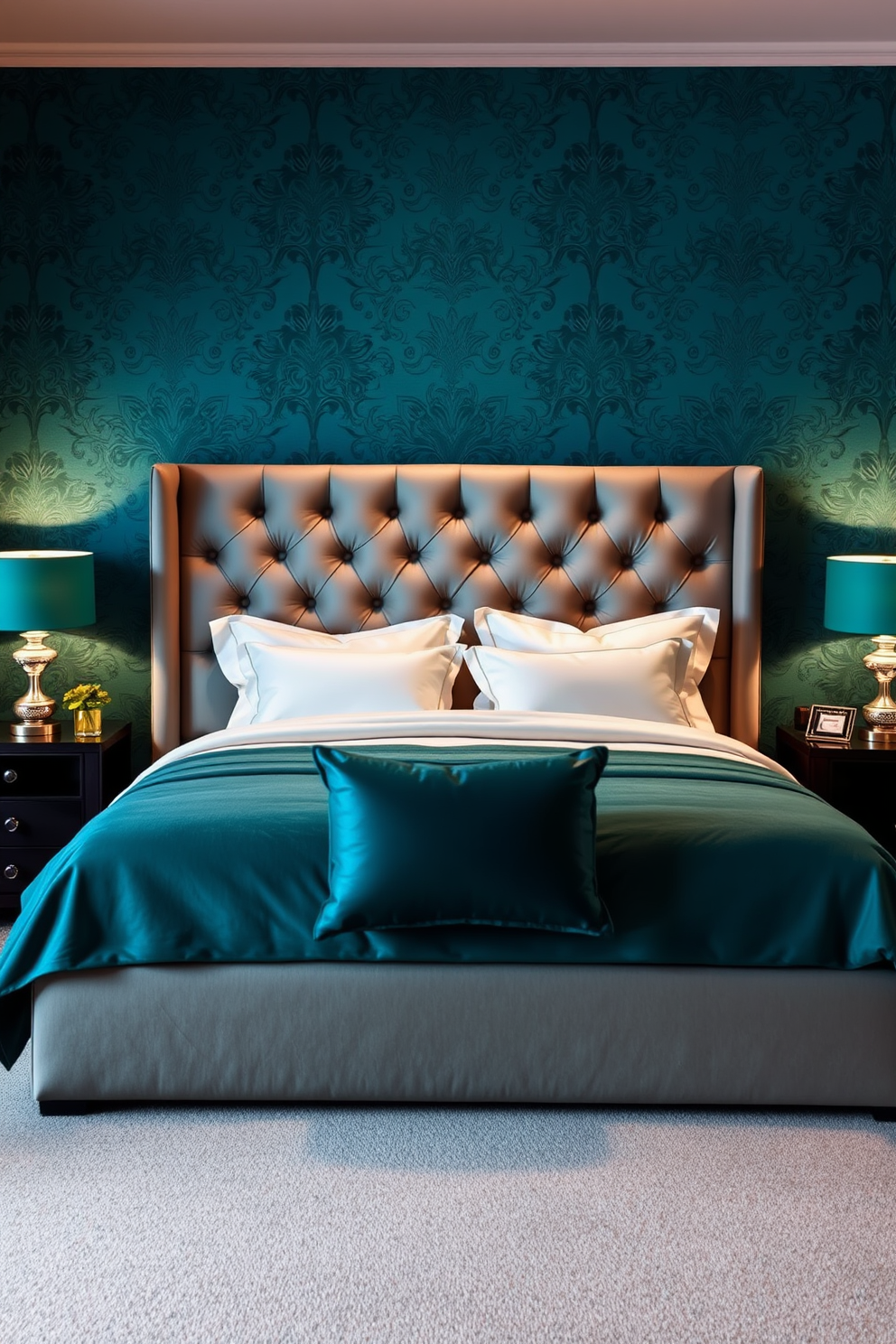 Teal Wallpaper Decorating Ideas 19