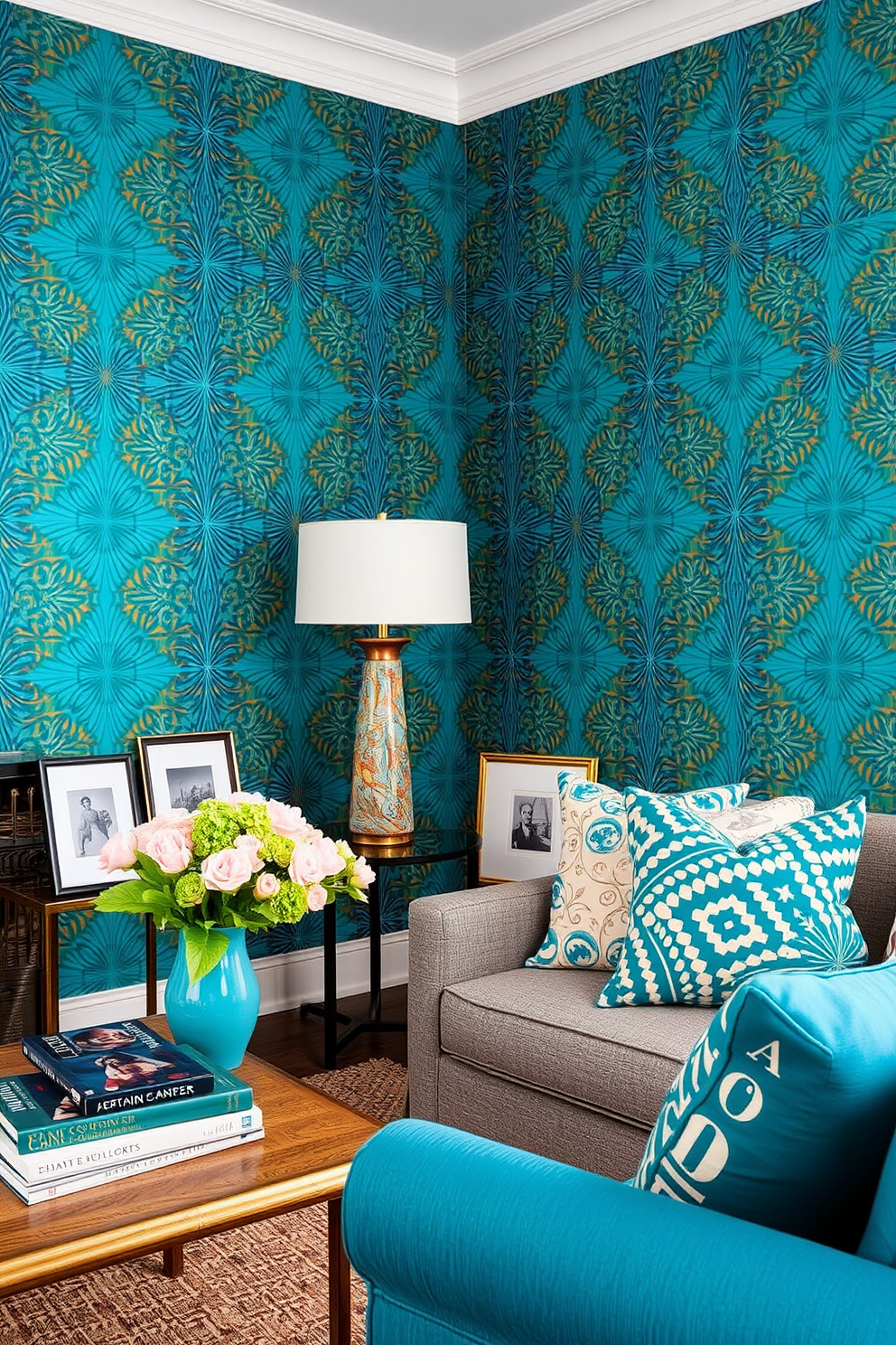 Teal Wallpaper Decorating Ideas 2