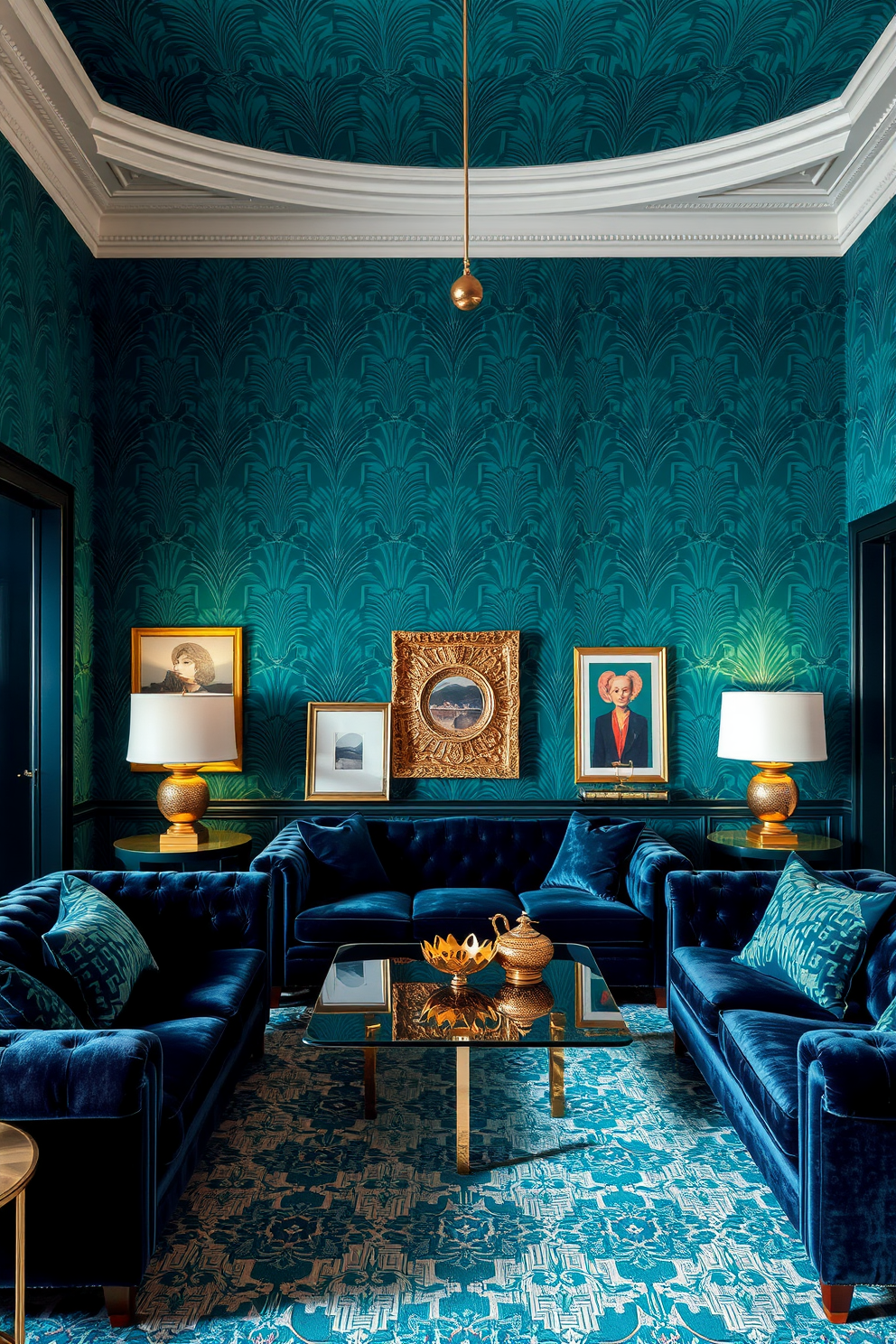 Teal Wallpaper Decorating Ideas 22