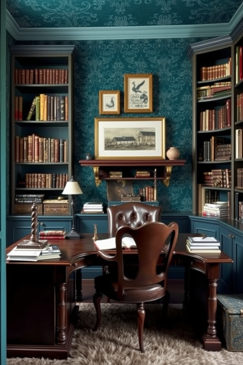 Teal Wallpaper Decorating Ideas 24