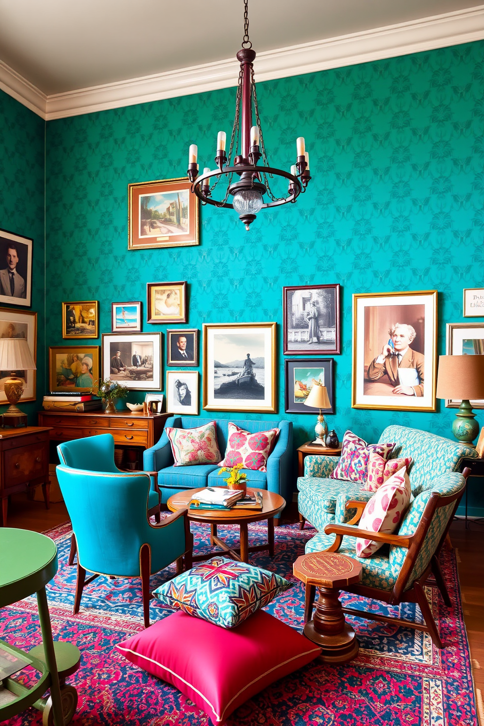 Teal Wallpaper Decorating Ideas 28