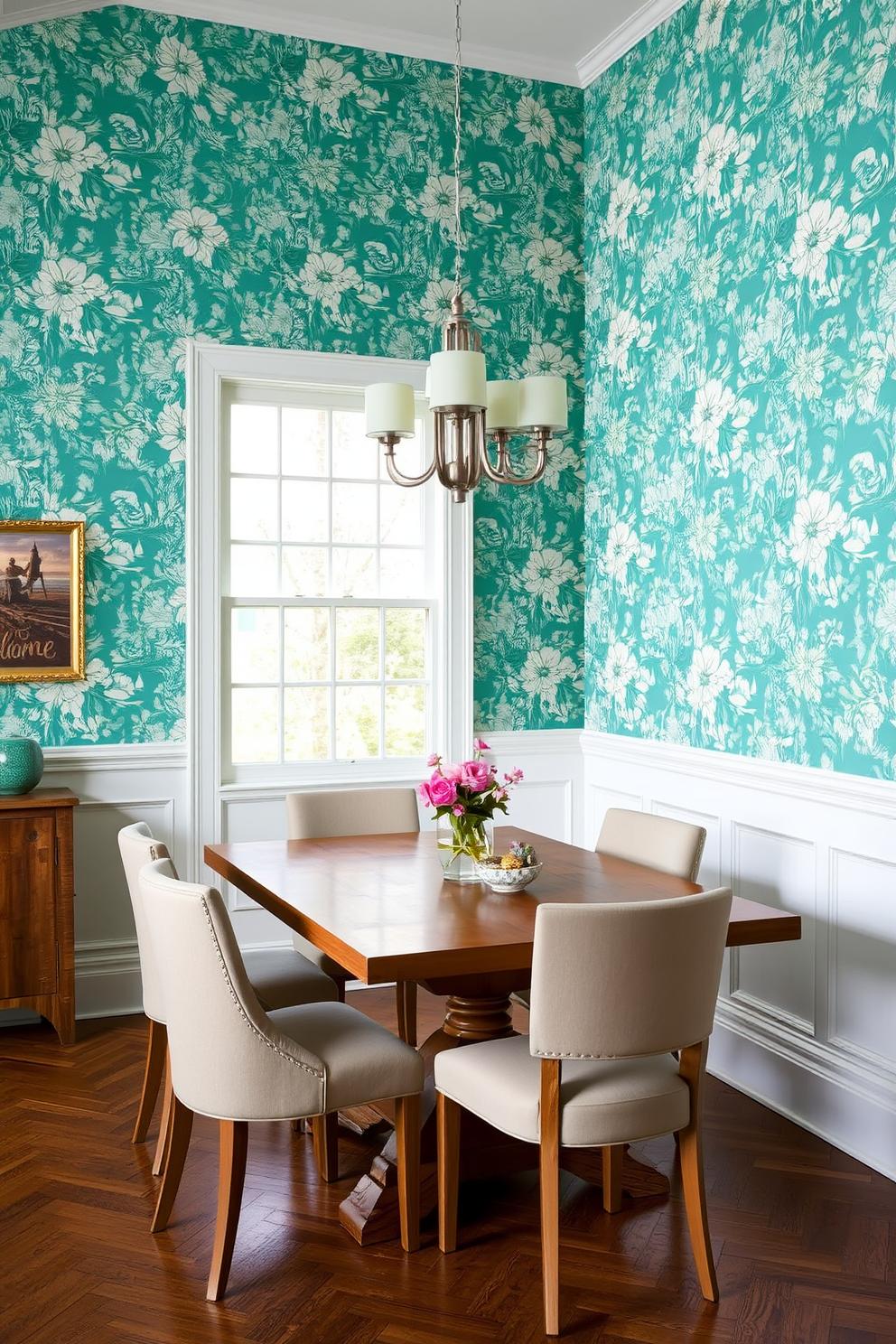 Teal Wallpaper Decorating Ideas 3