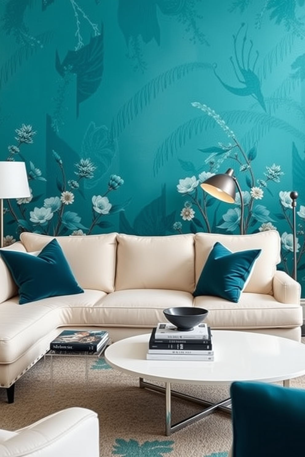 Teal Wallpaper Decorating Ideas 30