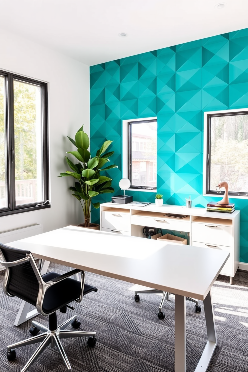 Teal Wallpaper Decorating Ideas 4