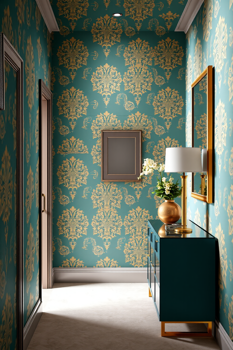 Teal Wallpaper Decorating Ideas 5