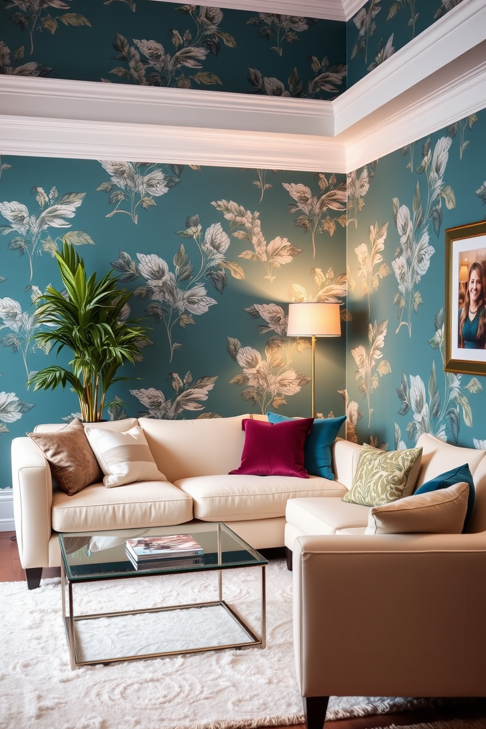 Teal Wallpaper Decorating Ideas 8