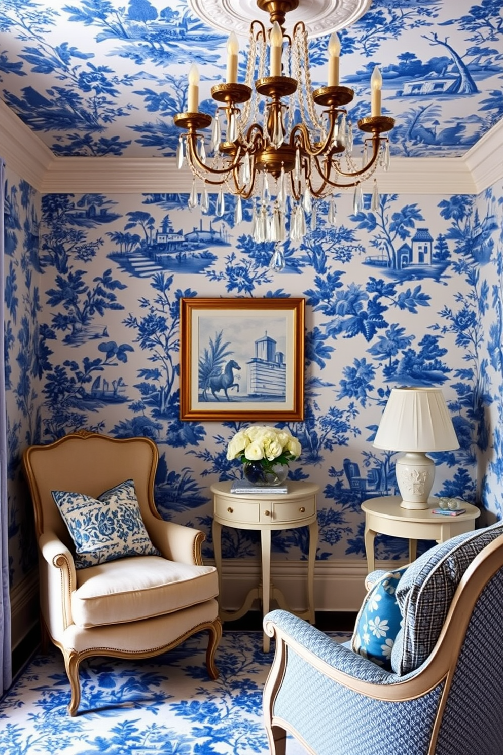 Toile De Jouy Wallpaper Decorating Ideas 1