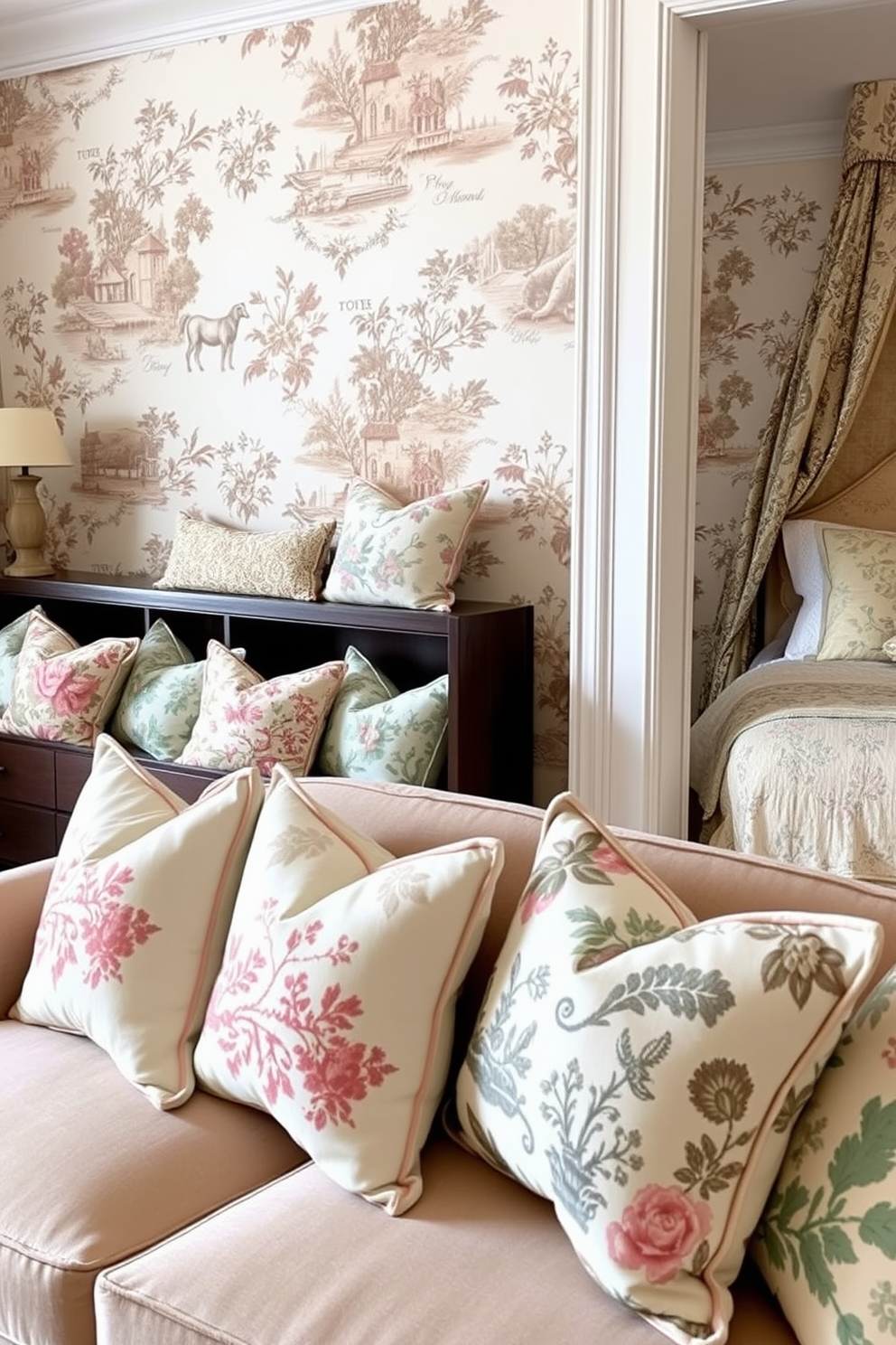 Toile De Jouy Wallpaper Decorating Ideas 26