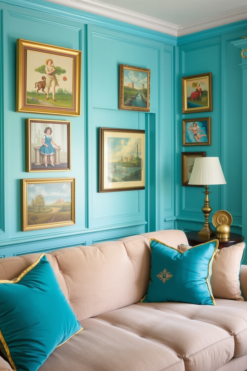 Turquoise Wall Painting Ideas 13