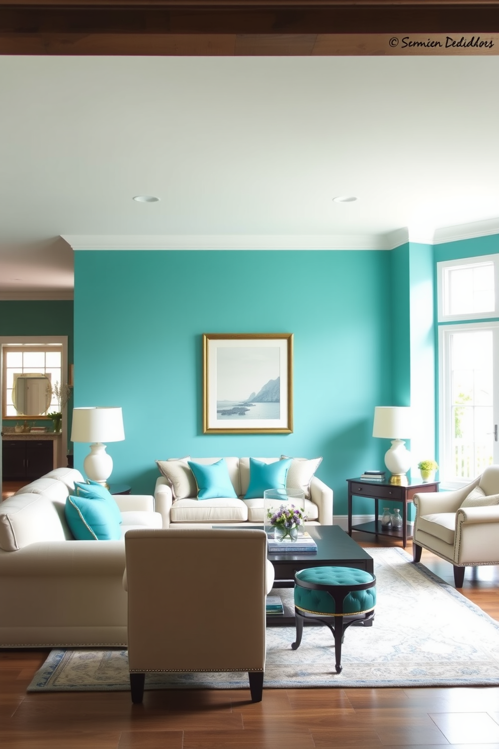 Turquoise Wall Painting Ideas 14