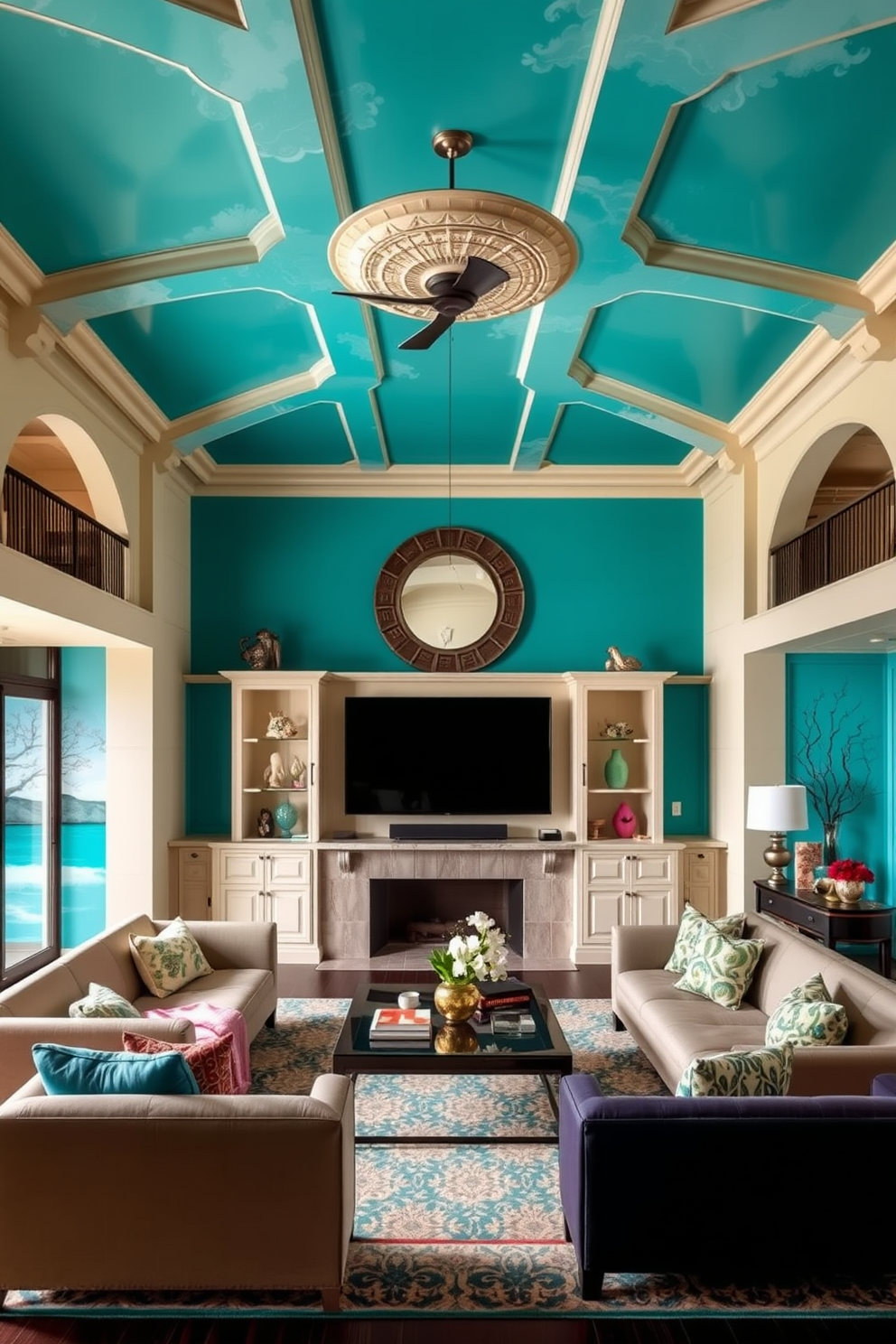 Turquoise Wall Painting Ideas 15