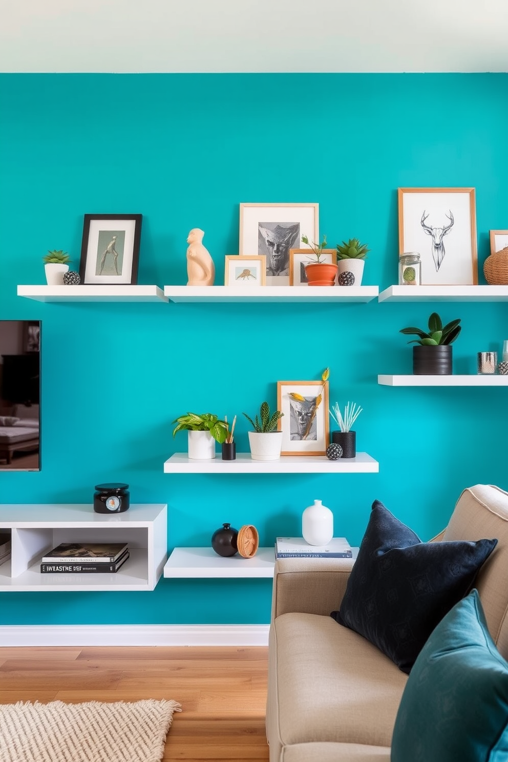 Turquoise Wall Painting Ideas 18