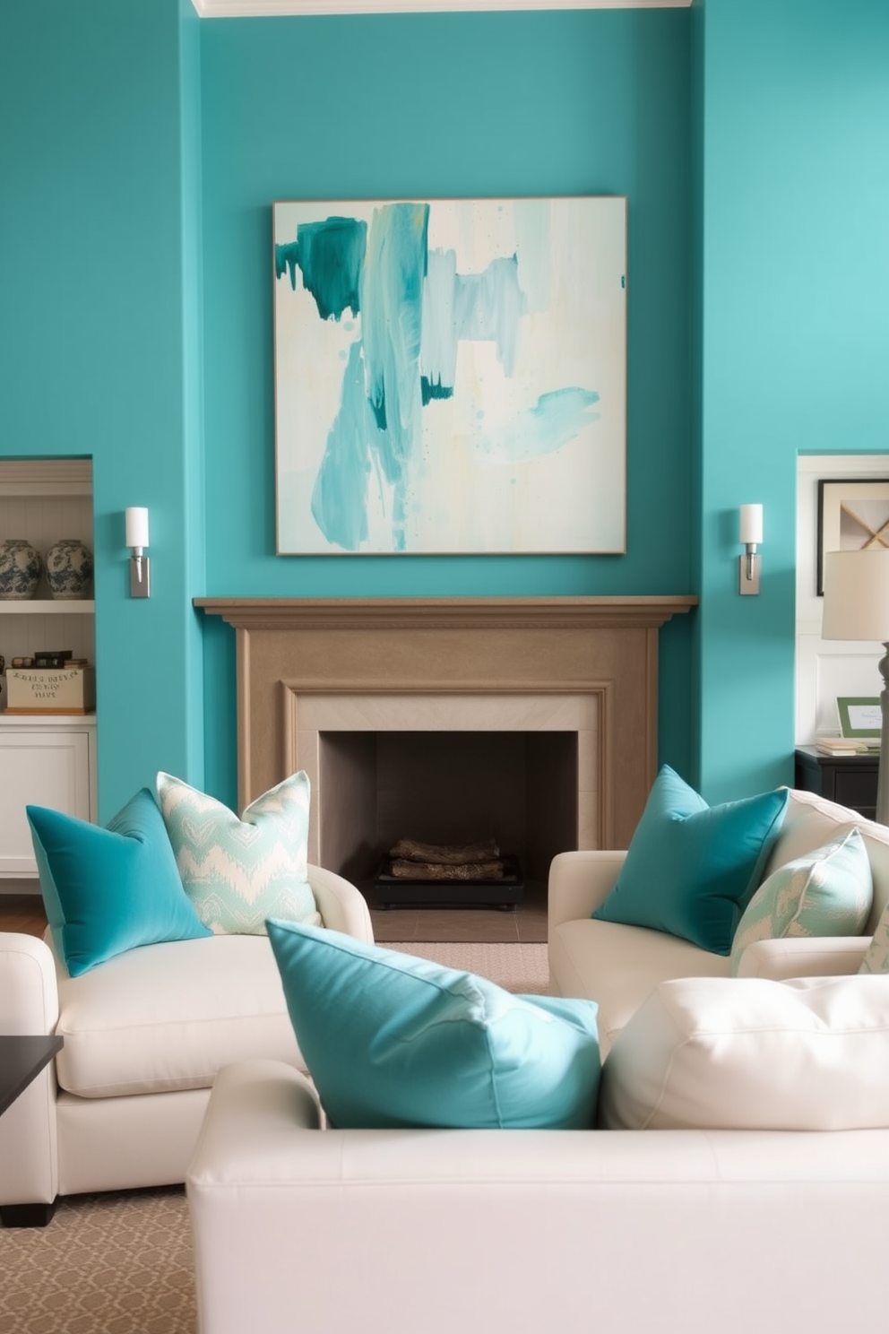 Turquoise Wall Painting Ideas 20