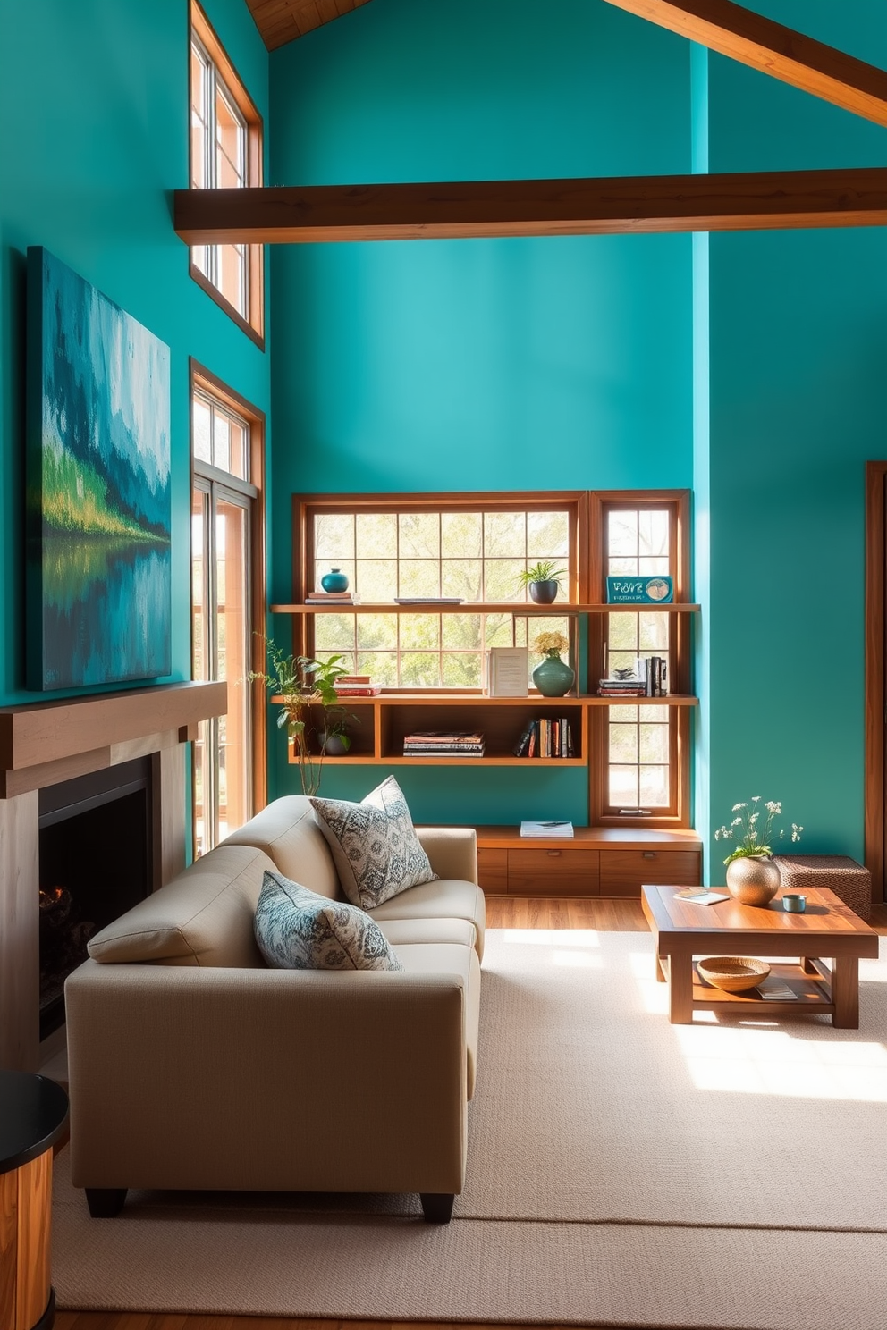 Turquoise Wall Painting Ideas 4