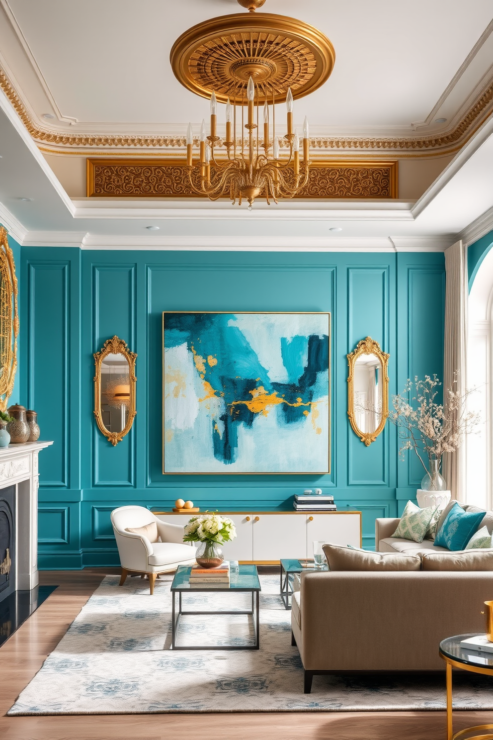 Turquoise Wall Painting Ideas 8