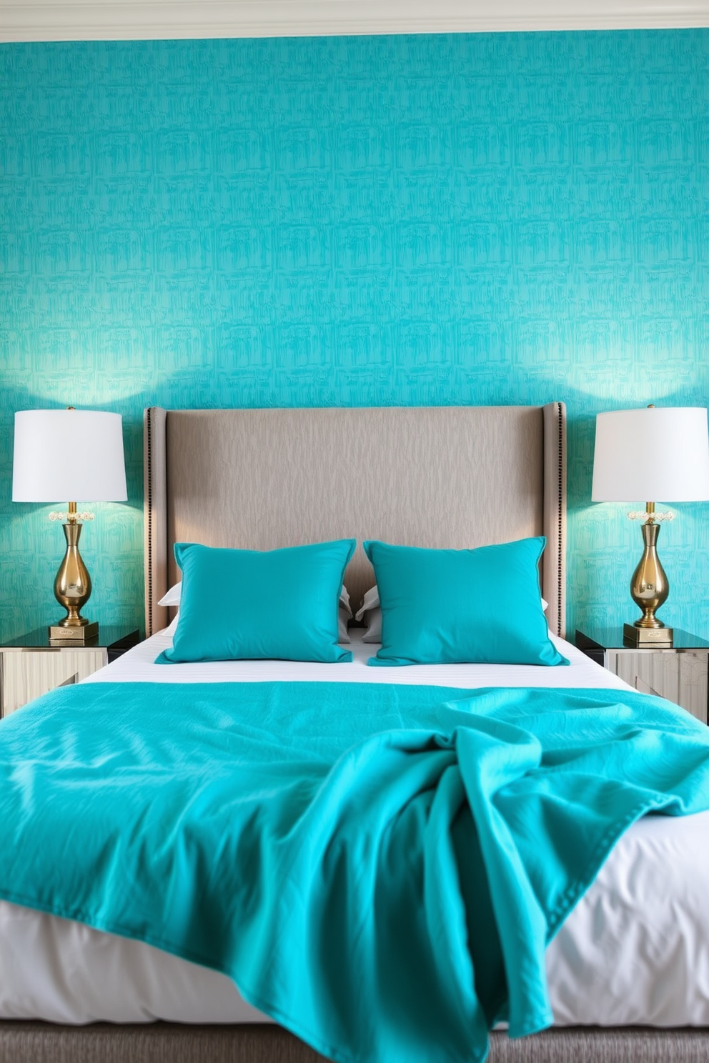 Turquoise Wallpaper Decorating Ideas 13