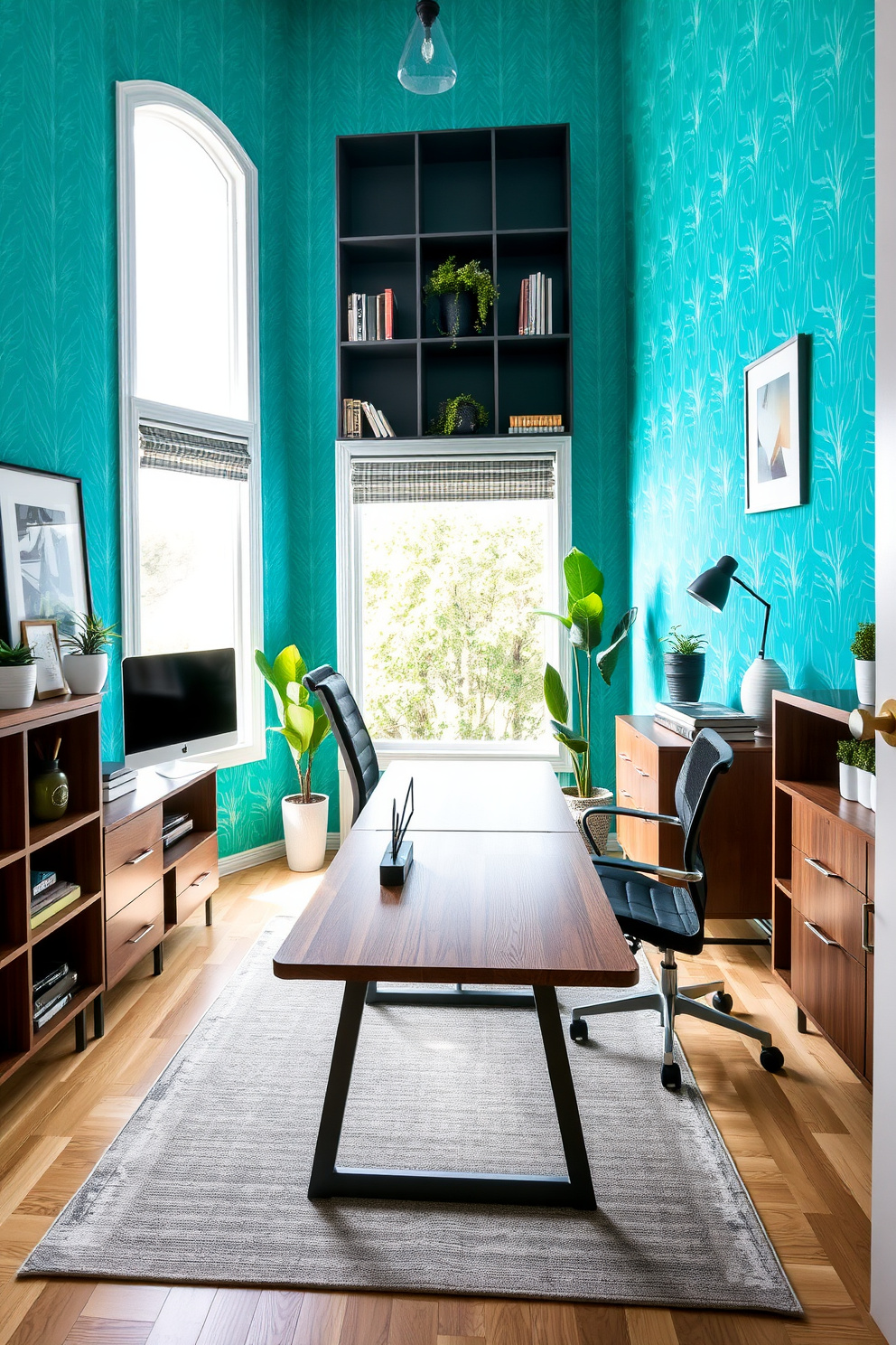 Turquoise Wallpaper Decorating Ideas 15