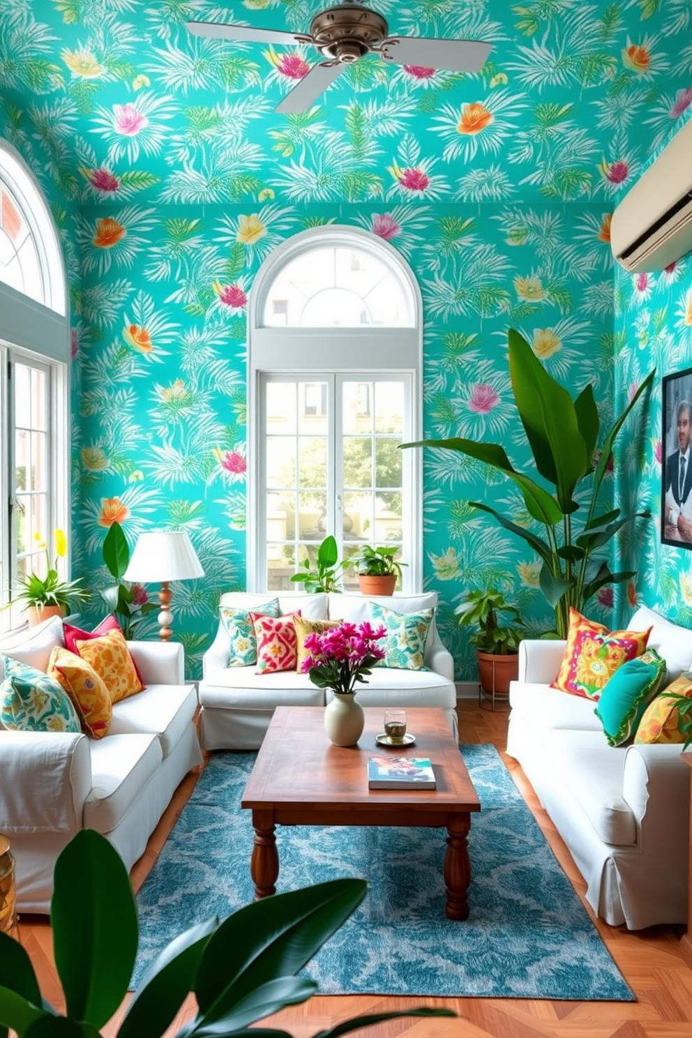 Turquoise Wallpaper Decorating Ideas 16