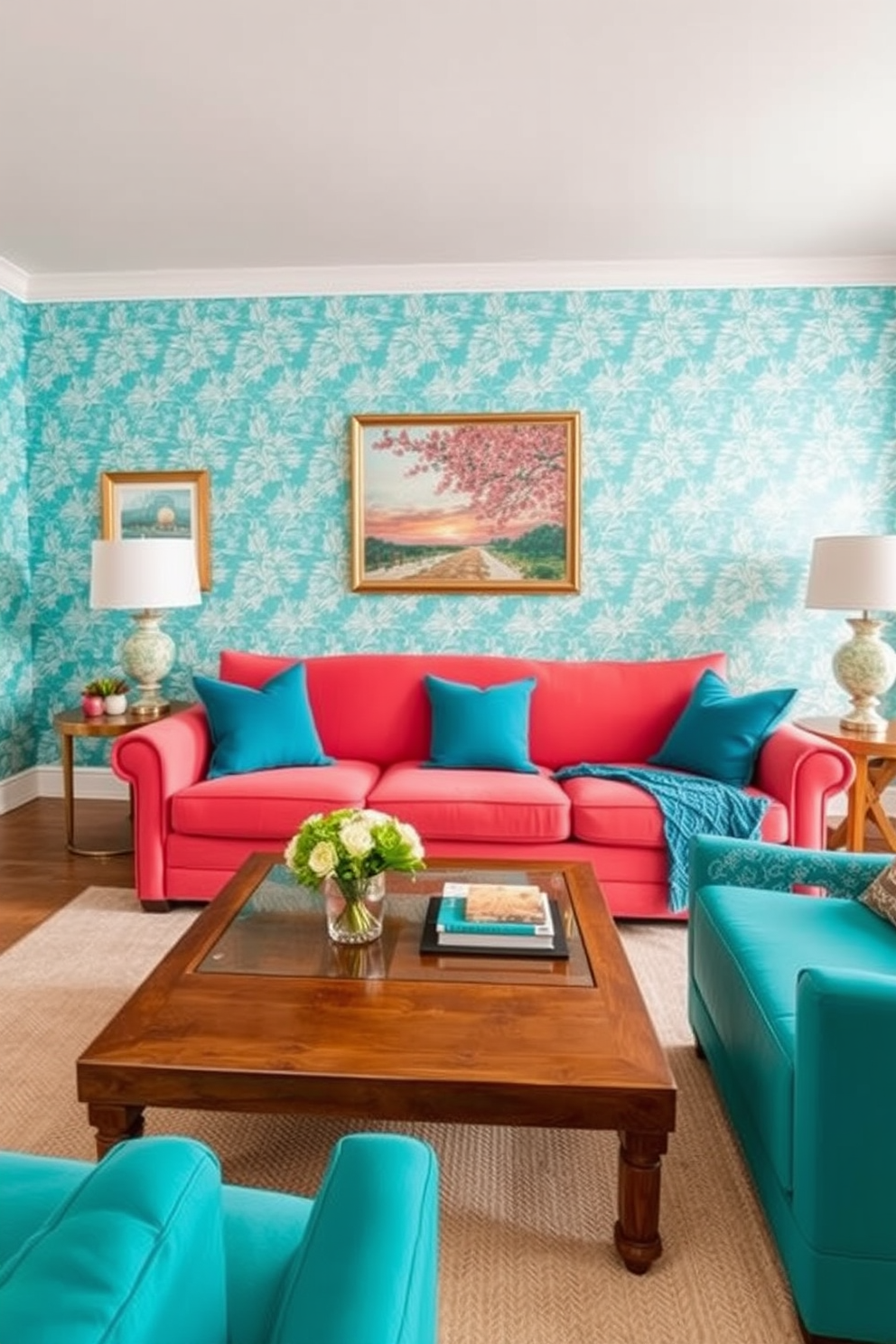 Turquoise Wallpaper Decorating Ideas 19