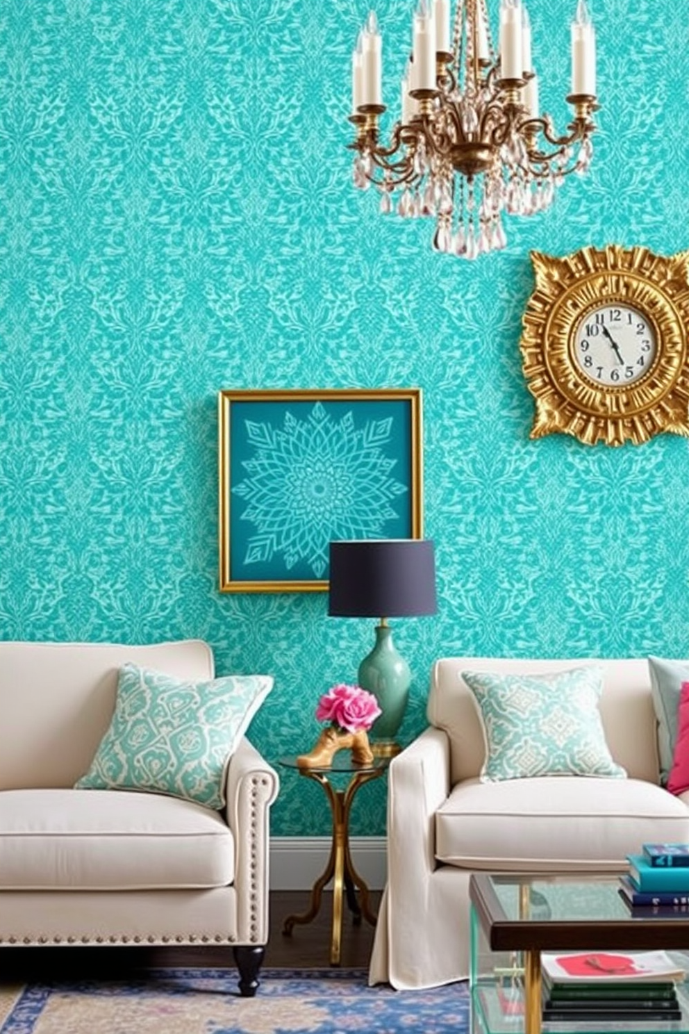 Turquoise Wallpaper Decorating Ideas 2