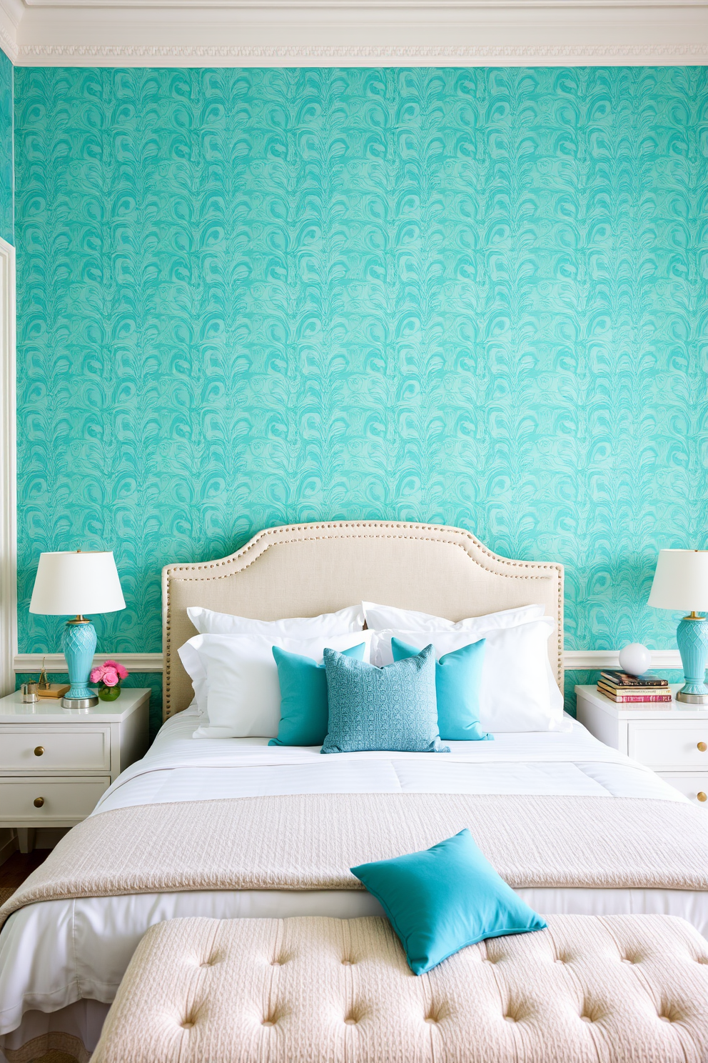 Turquoise Wallpaper Decorating Ideas 21