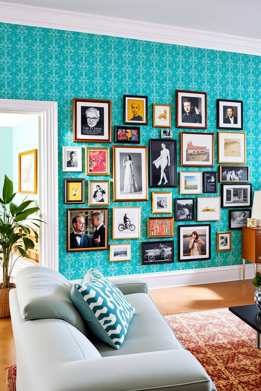 Turquoise Wallpaper Decorating Ideas 24