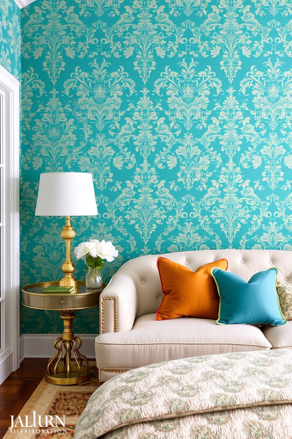 Turquoise Wallpaper Decorating Ideas 28