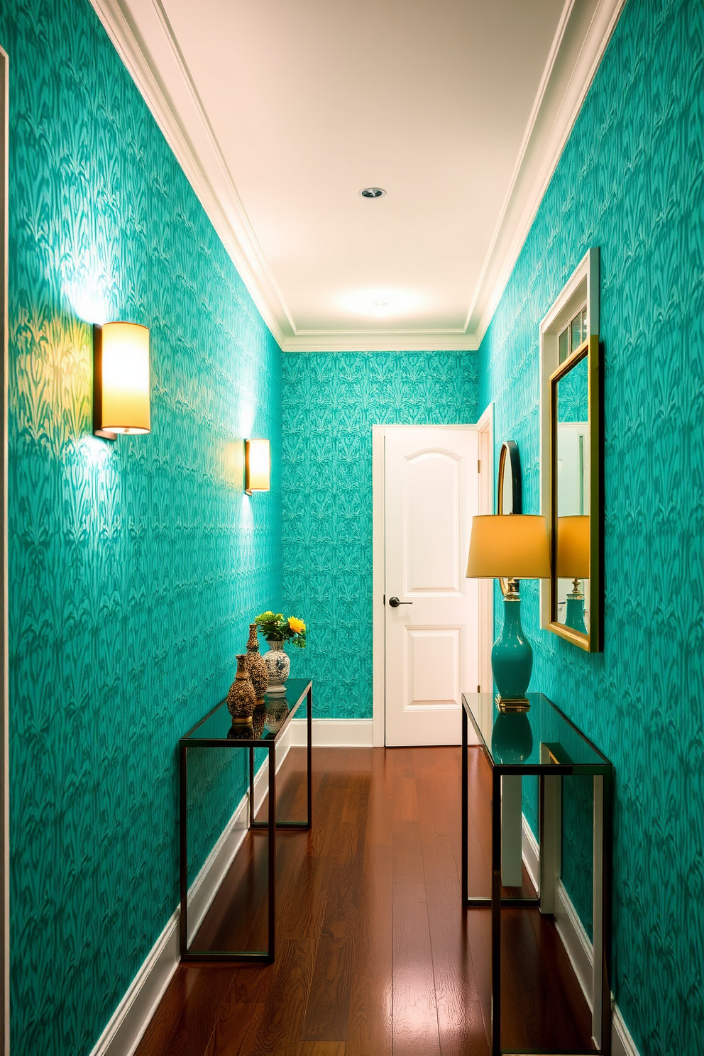 Turquoise Wallpaper Decorating Ideas 29