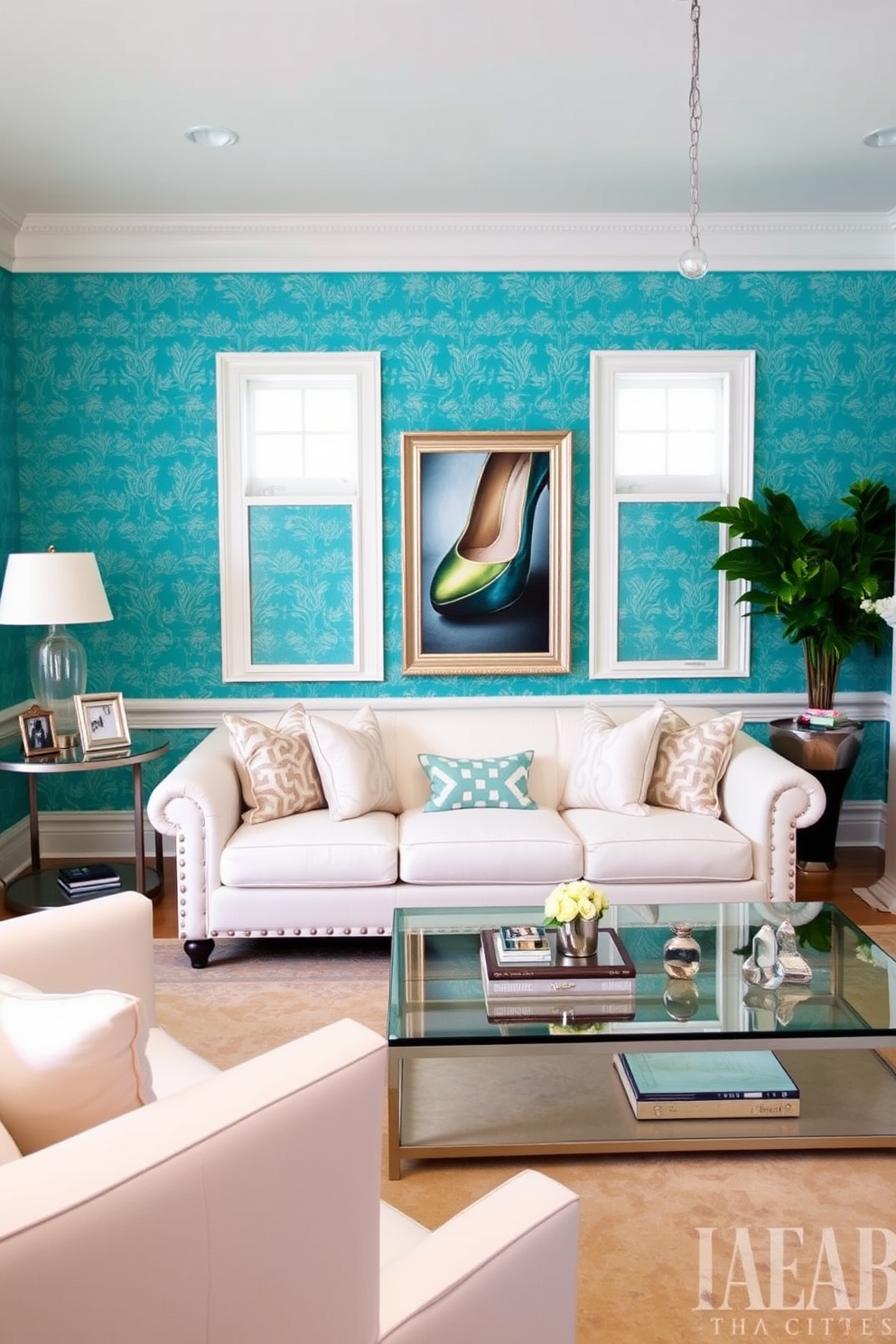 Turquoise Wallpaper Decorating Ideas 3